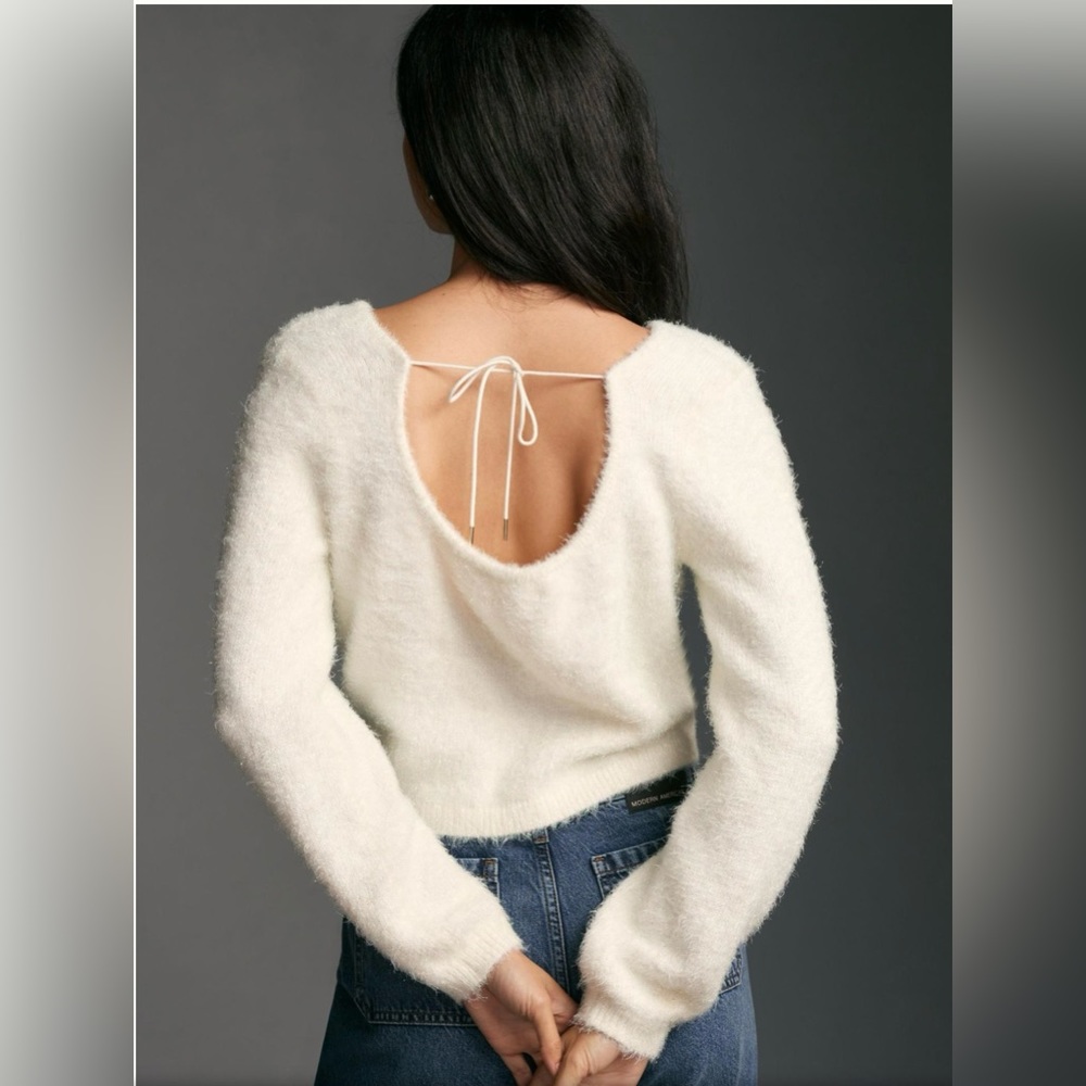 Anthropologie Eyelash Women’s Pullover Sweater size M color Ivory